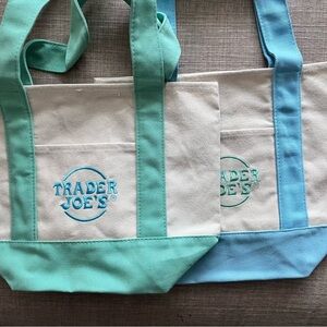 All 4 Pastel Trader Joe's Mini Canvas Tote Bags